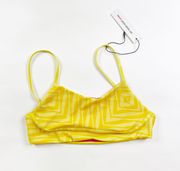 NEW Terez Electric Lemonade Geometric Print Pattern Bikini Swim Bathing Suit Top