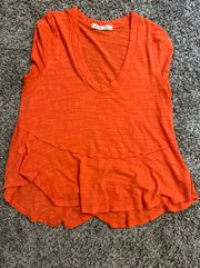 Blouse Top Shirt Orange/Red Short Sleeve Woman's Size Extra Small XS