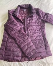 plum colored puffer jacket