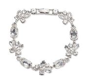 Givenchy Crystal Floral Flex Bracelet in Silver-Tone MSRP $68 NWT