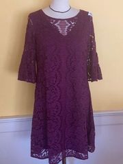 Dark purple lace dress