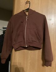 Cropped Brown Zip Up