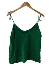 Green Tie Sleeve V-Neck Tank Top