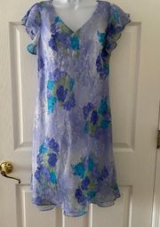 BLUE  MIDI Y2K FLORAL DRESS