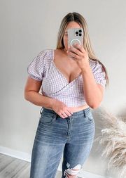 Sim & Sam purple gingham top