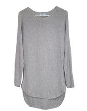 Joan Vass Gray Cashmere Blend Knit Tunic Sweater Size Small