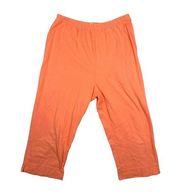 Fresh Produce Womens M Jersey Capri 100% Cotton Pull On Pants Peach USA Made