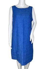 Habitat Dress Womens Small Blue Cape Cod Pocket Dress Royal Linen Blend Preppy