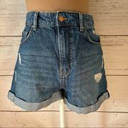 H&M Destructed Mom Shorts
