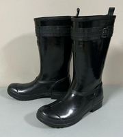 Black ‘Walker Atlantic’ Rubber Waterproof Rain Boots Shoes Footwear Size 9 🖤