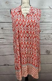 Beach lounge XL orange and white sleeveless dress - 2709