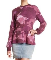 Alternative Apparel Peplum Camo Sweatshirt Purple