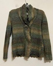 Dressbarn Cardigan Sweater One Over-sized Button Green Size XL