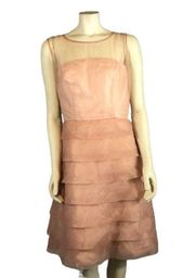 Marc Jacobs fabulous tiered organza sheer sleeveless party dress. size 12