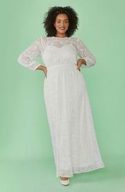 NWT ModCloth Just the Beginning White Lace Maxi Dress Size Medium