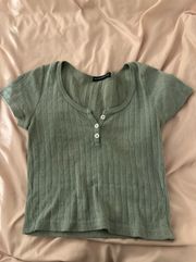 green eyelet zelly top