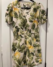 Floral Linen Dress Size XS