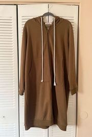 Grace Karin XL Brown Full Zip Hoodie Dress