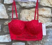 BCBGeneration Multi-Style PUSH-UP Red lace bra size 38C NEW