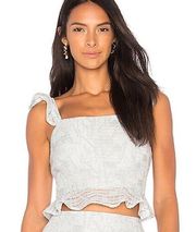 REVOLVE Ruffled Hem Crop Top & Lace Mini Skirt