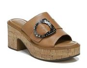 Clara Brown Chunky Heeled Slip On Sandals