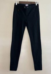 Vince Black Ponte Pants Casual Business Work Pant Skinny Pant Zip Pocket Stretch