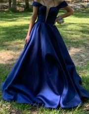 Blue Prom Dress With Pockets