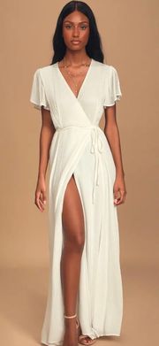 Heart Of Marigold White Wrap Maxi Dress