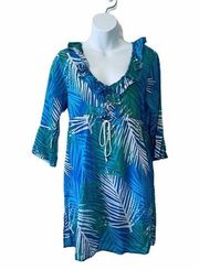 Mud pie leaf printed beach coverup