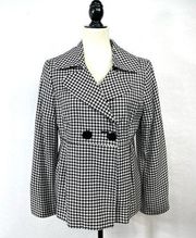 Larry Levine Classics Blazer Black and White Houndstooth Size 12