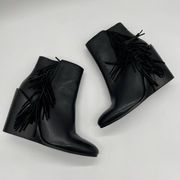 Epona Fringe Wedge Bootie - Black - 38