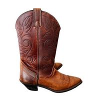 Dingo Tan Leather Cowgirl Western Boots Sz 8 made in USA