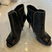 Super cute Halogen  peep toe black booties .  Size 9M New without tags