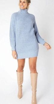 NEW Revolve MINKPINK Echoes Knit Sweater Dress Blue Size Medium