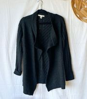 Kaisley Black Knit Kimono Open Front Cardigan