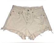 Levi 501 cream color Jean shorts women’s size 26 waist