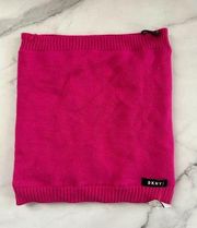 DKNY Pink Lined Sweater Snood Neckwarmer Scarf NEW