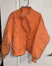 Orange Quilted Material Jacket