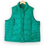 Lands' End Bright Green Ouffer Vest