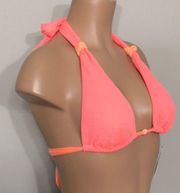 HOBIE neon splash string bikini top. NWT