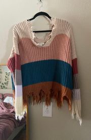 Multi Color Miracle Distressed Sweater 