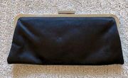 BCBG Maxazria Black Satin Clutch