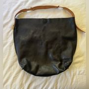 Anthropologie Linea Pella Black Leather Tote Bag