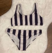Amazon Navy & White Stripe Bikini Set