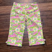 Lilly Pulitzer Croc Monsieur Floral Quilted Capri Size 8