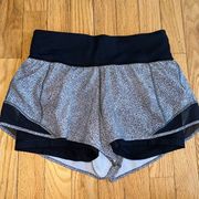 Lululemon Misses Size 6 Gray/Black Layered Shorts