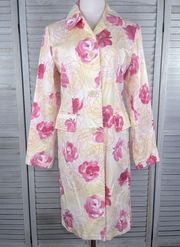 Trench Coat Vintage 90's Floral-Small