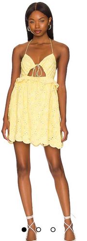 For Love and Lemons Natalie Mini Dress in Yellow