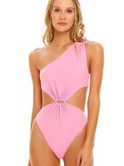 Agua Bendita Bloom Ross Solid One Piece Swimsuit Pink