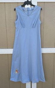 Vintage Disney Store Winnie the Pooh Piglet Sleeveless Blue Dress Size Large